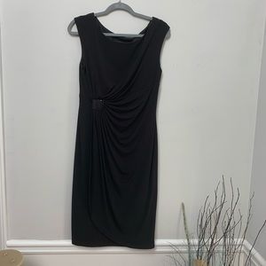 Black faux wrap dress